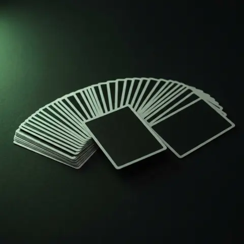A spread deck with one card pushed out