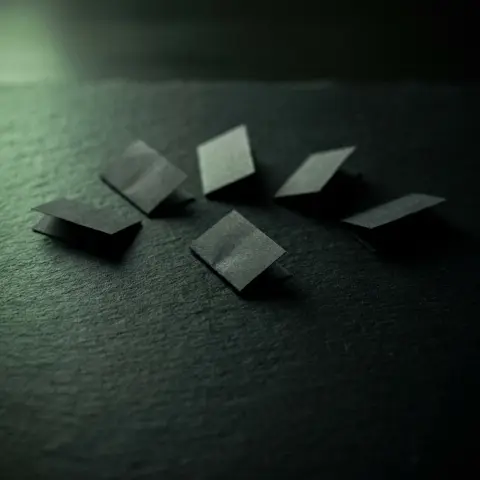 Folded billets fanned on a dark table